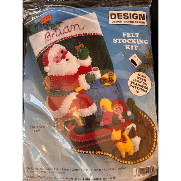 Design Works Crafts Felt Stocking Santa with Cookies Un-Opened Package - Picture 1 of 10